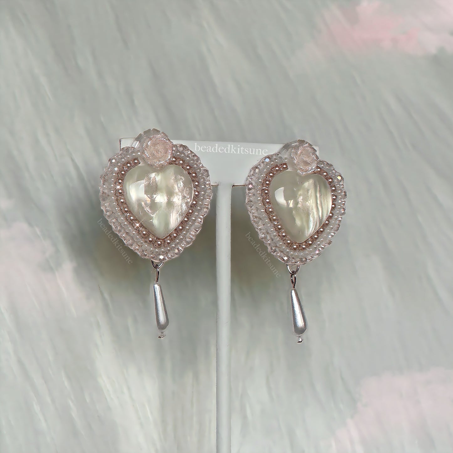 Rose/Heart Beaded Earrings