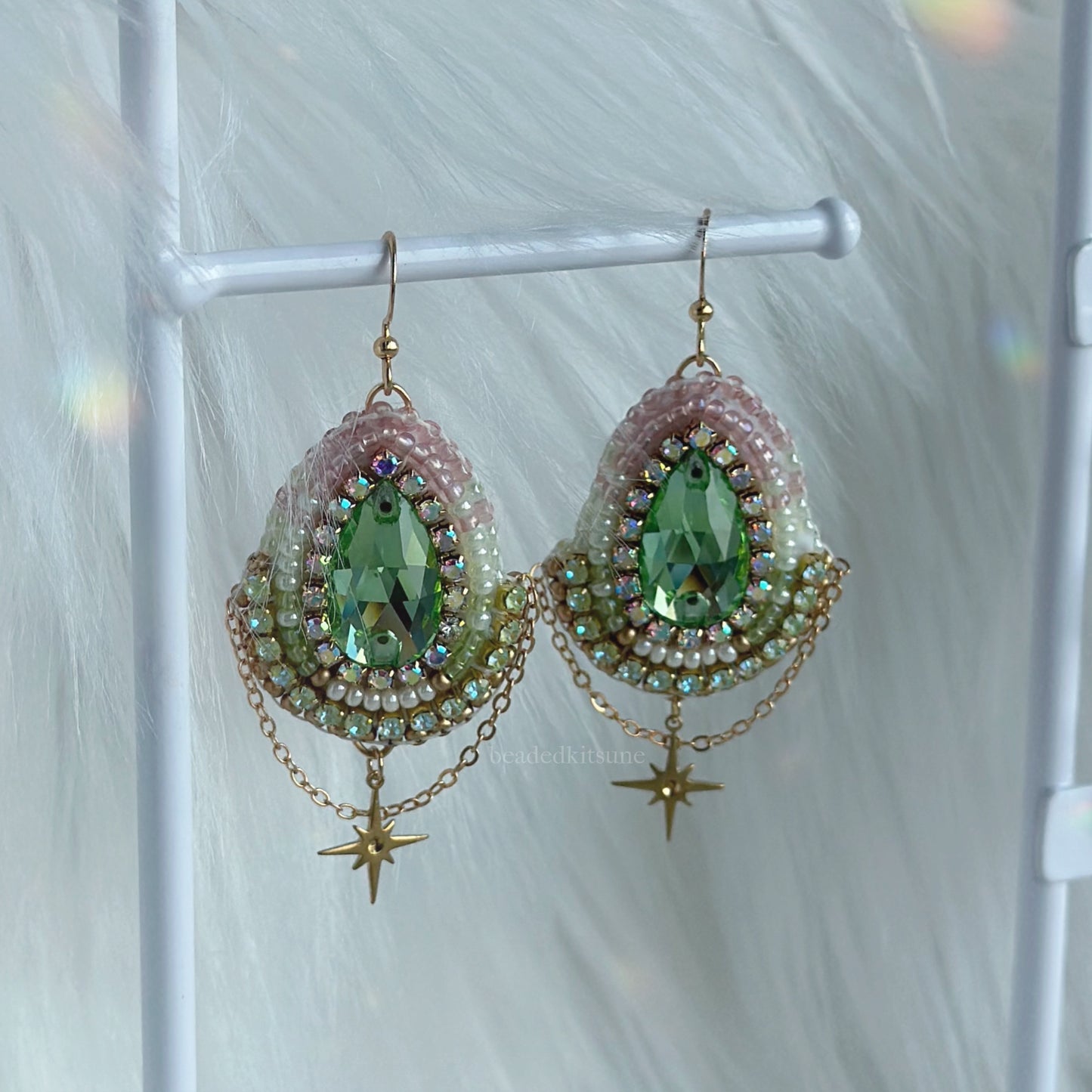 PRE-ORDER Green Beaded Earrings