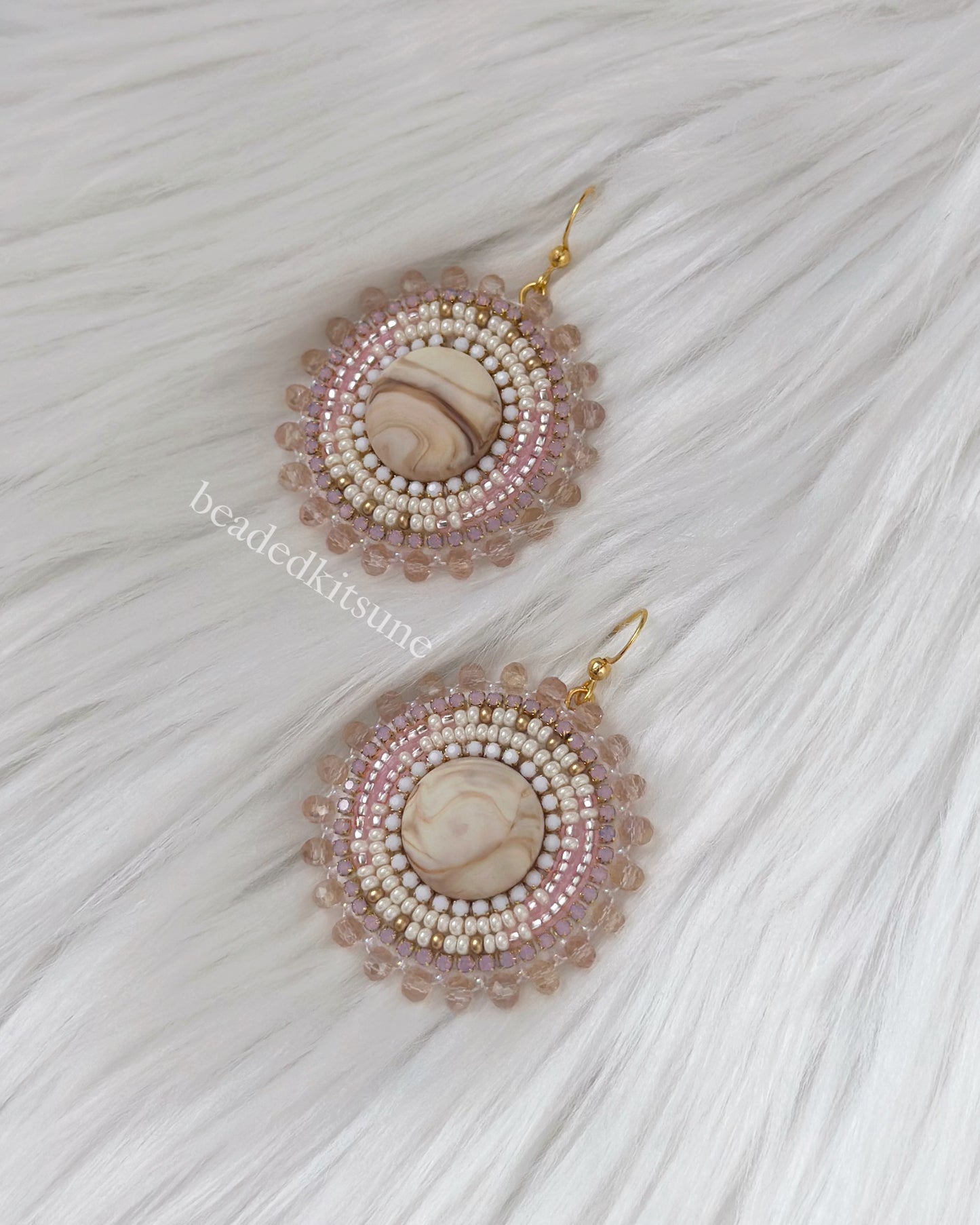 Brown Beaded Earrings // 1
