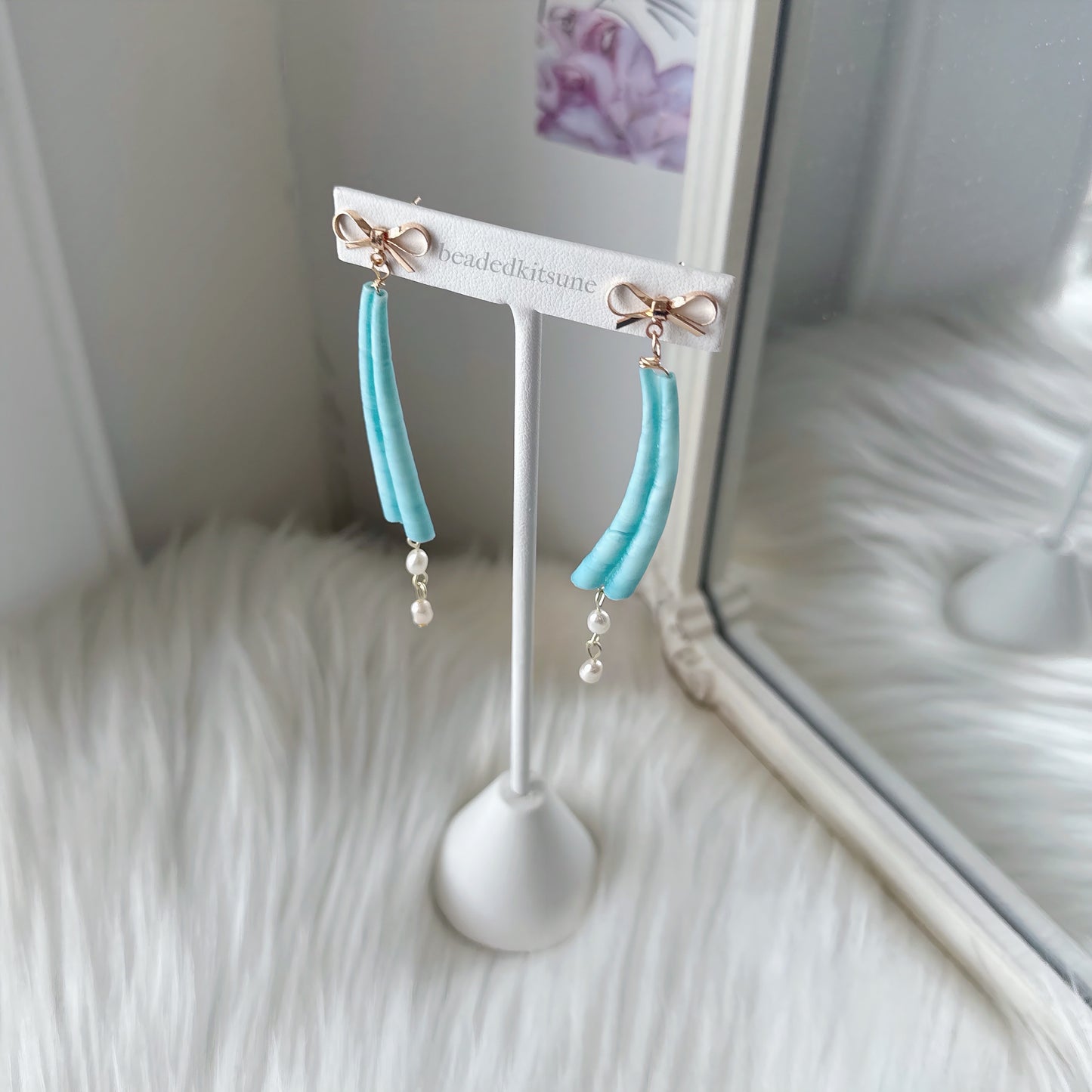 Blue Dentalium Earrings