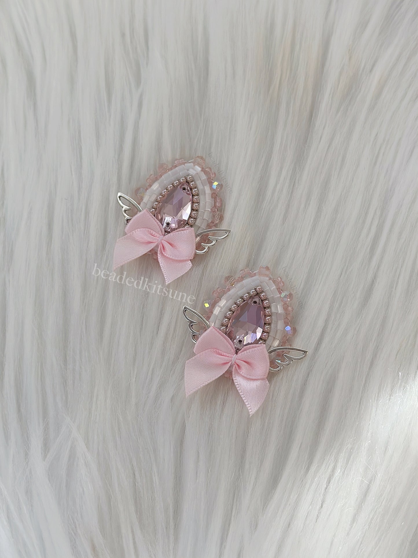 Angel Earrings // Pink