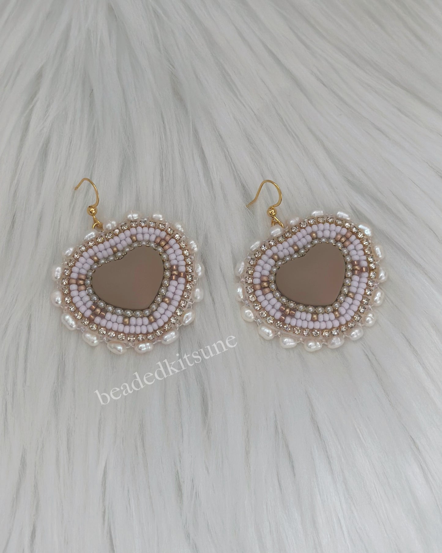 Brown Beaded Earrings // 3