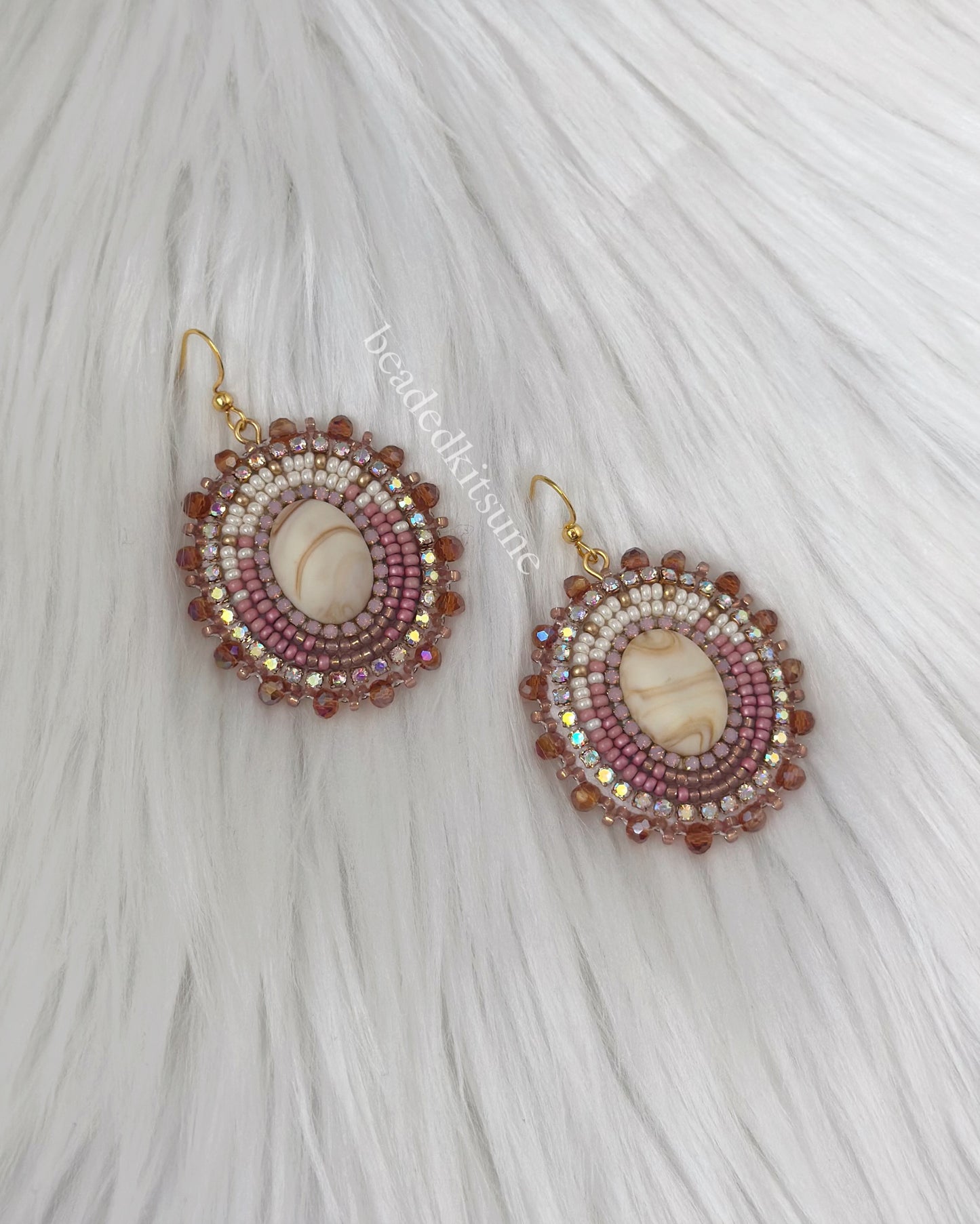 Brown Beaded Earrings // 2