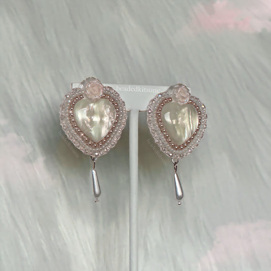 Rose/Heart Beaded Earrings