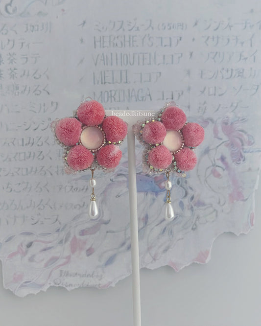 Coral Tufted Earrings