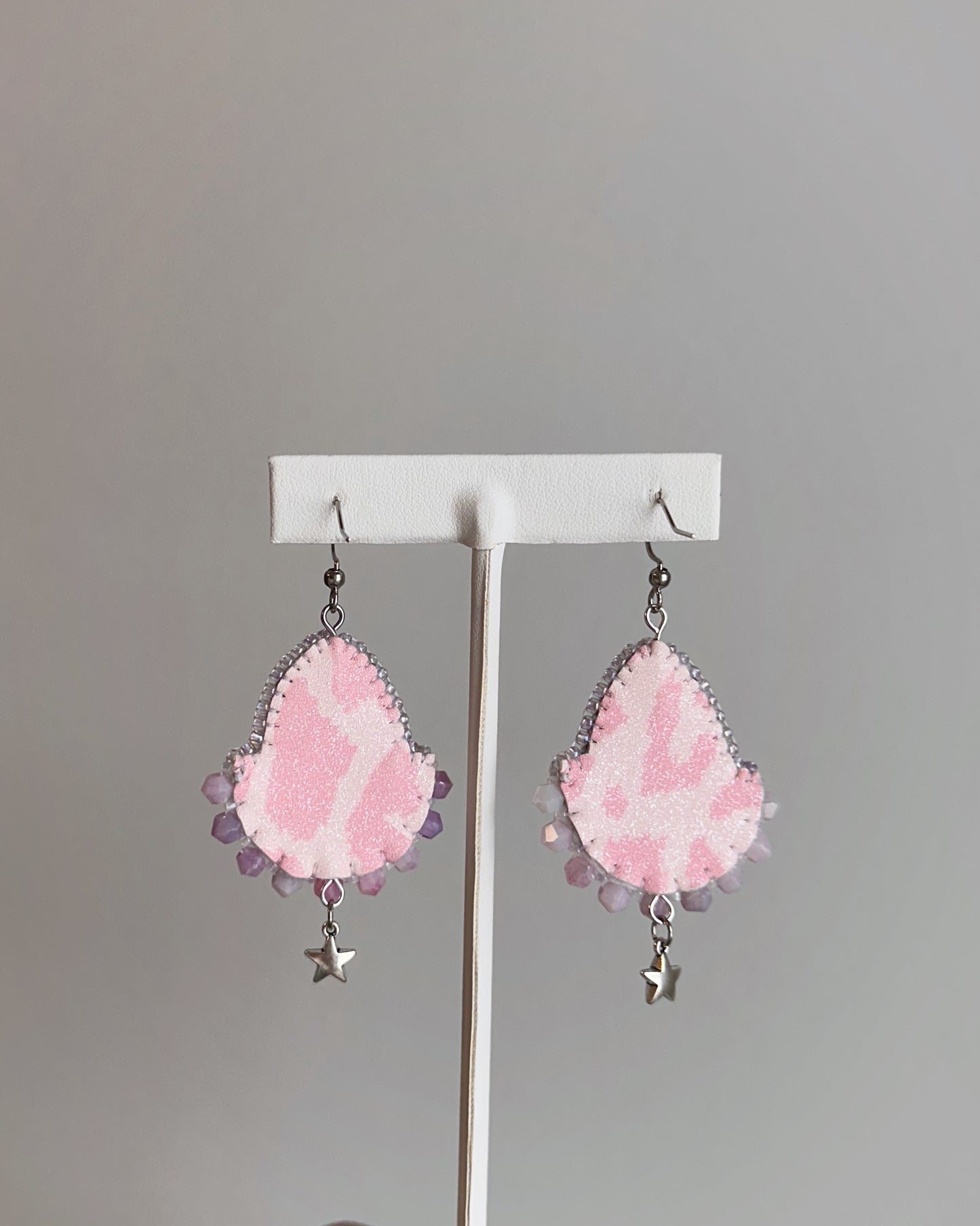 Pink Beaded Earrings // 1