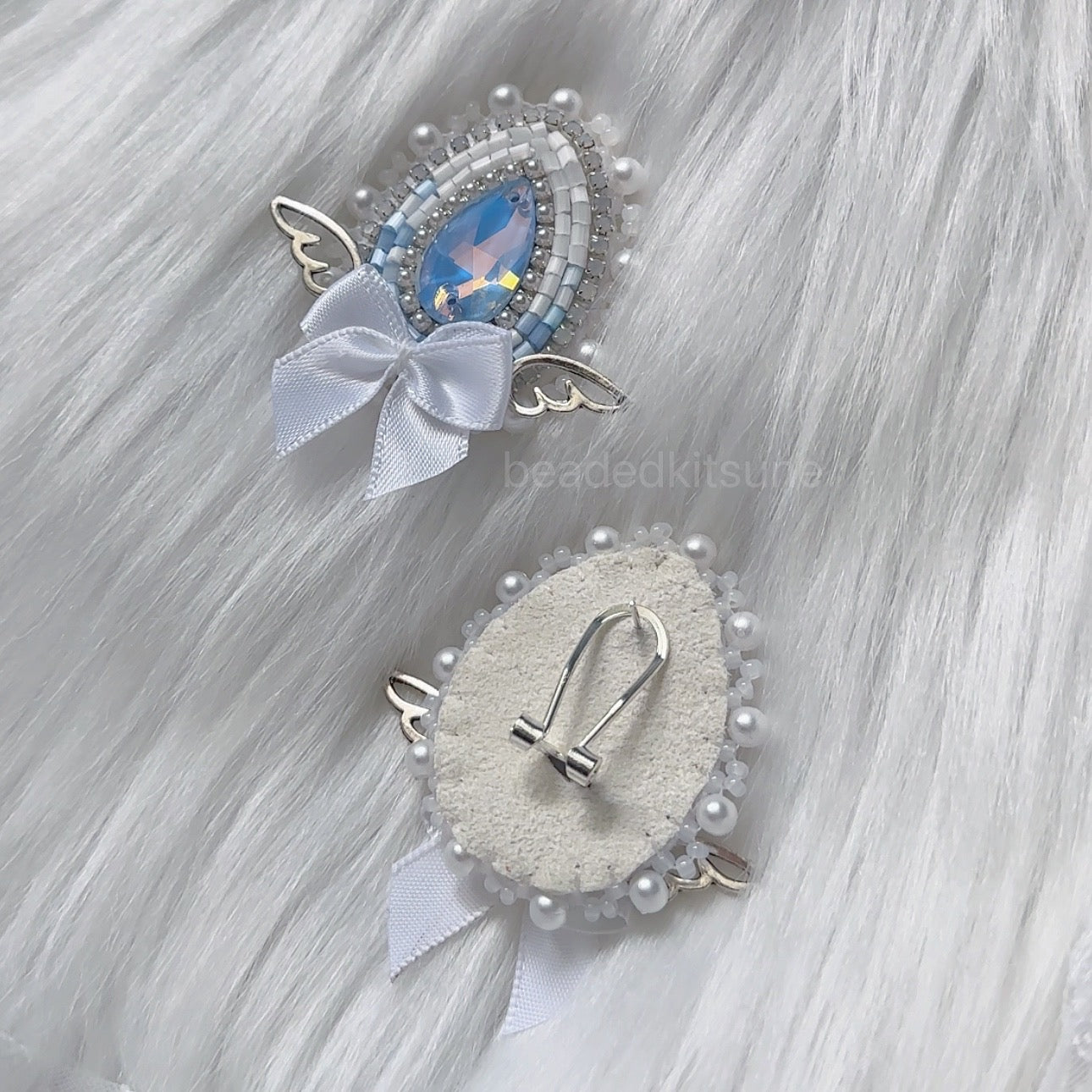 Angel Beaded Earrings // Blue