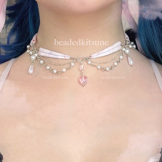 PRE-ORDER Princess dentalium necklace // pink