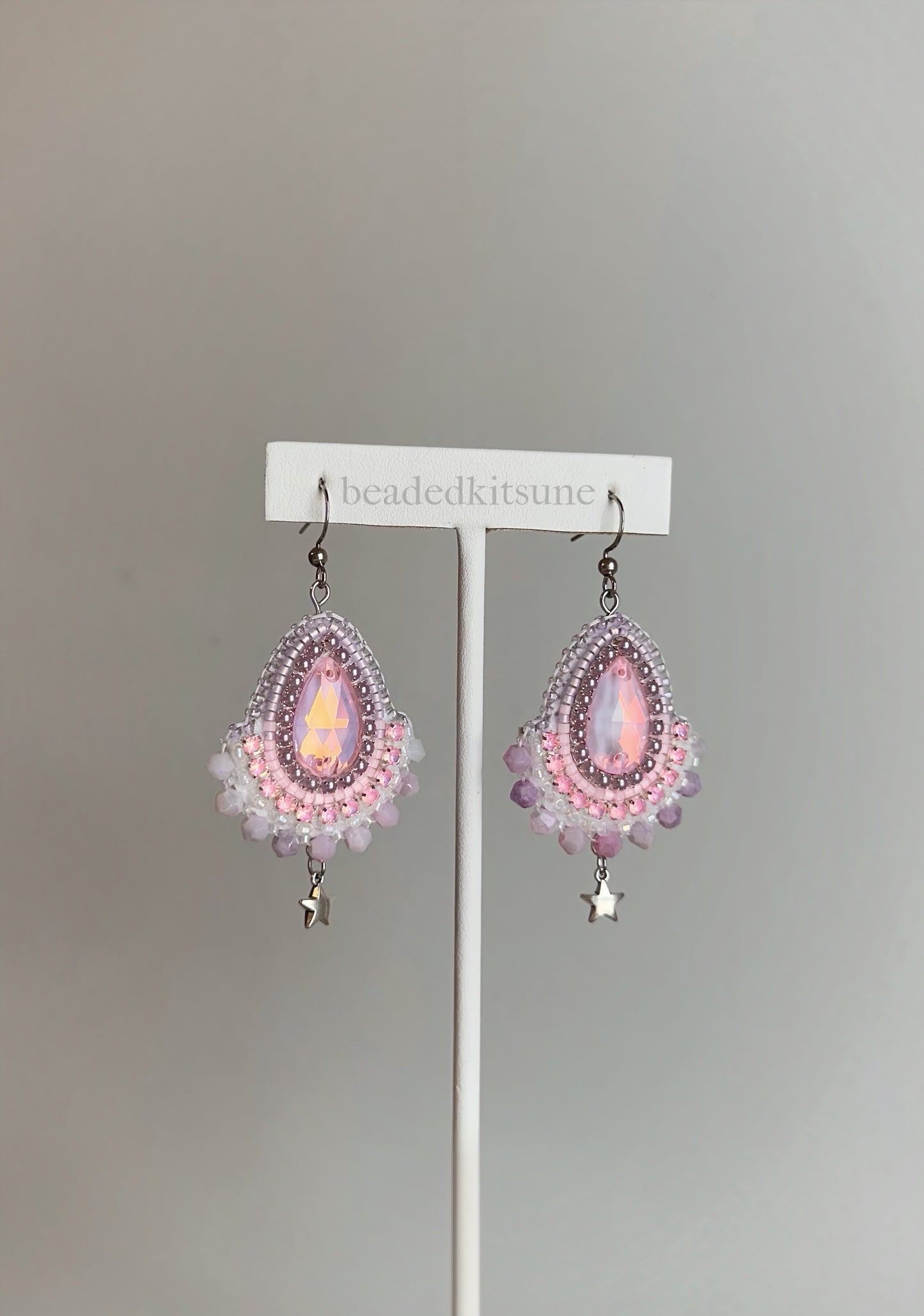 Pink Beaded Earrings // 1