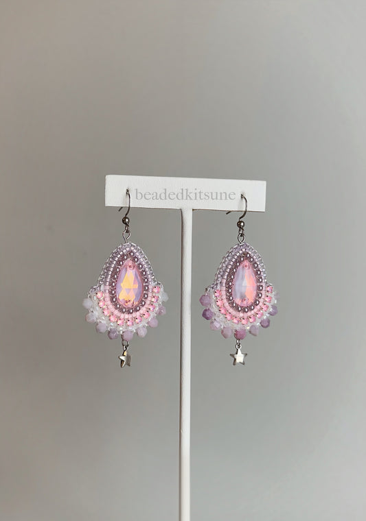 Pink Beaded Earrings // 1