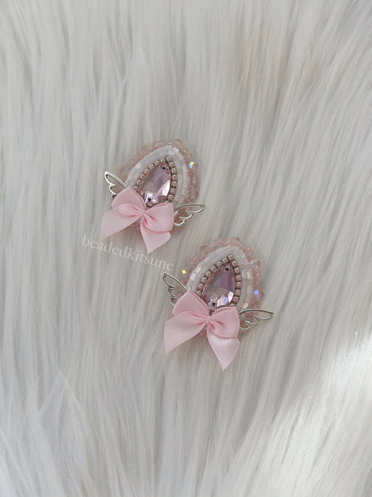 Angel Earrings // Pink