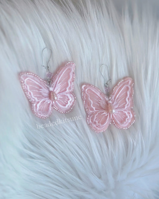 Butterfly Earrings // Pink