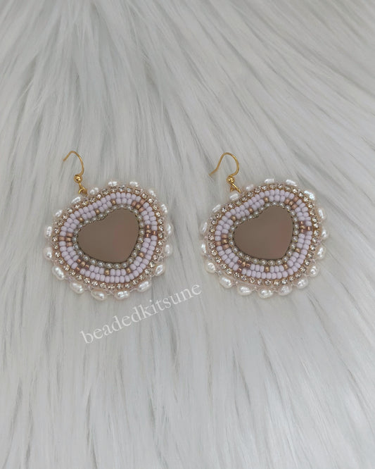 Brown Beaded Earrings // 3